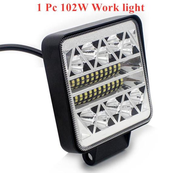 BECAR 102W LED Work Light for Tractors ATV SUV DC 12V/24V 34 Led Headlight Offroad Accessories Auto Led Lamp for Jeep