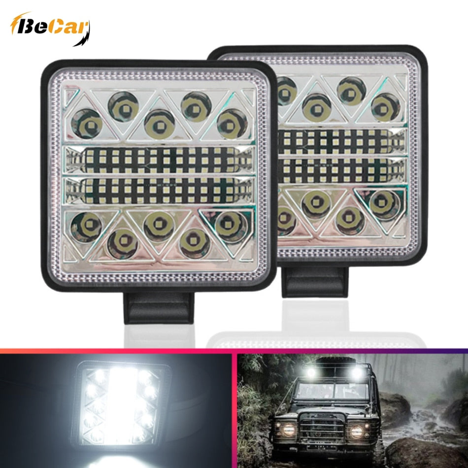 BECAR 102W LED Work Light for Tractors ATV SUV DC 12V/24V 34 Led Headlight Offroad Accessories Auto Led Lamp for Jeep