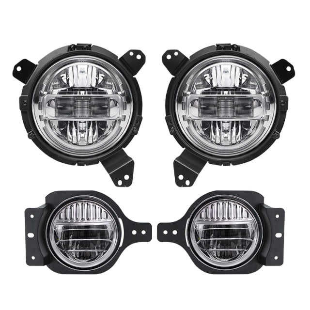 7 inch LED Headlights Assembly with DRL High Low Beam&4 Inch Fog Light For Jeep Wrangler JK 2007-2018 LJ CJ TJ 97-18 JEEP JL