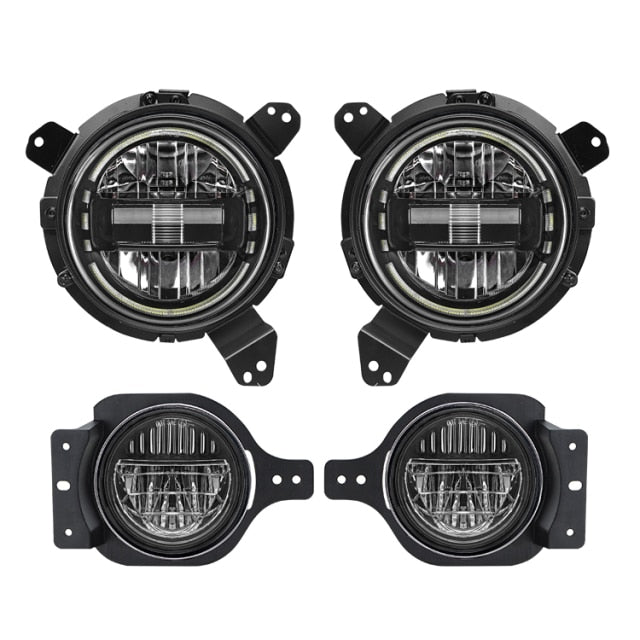 7 inch LED Headlights Assembly with DRL High Low Beam&4 Inch Fog Light For Jeep Wrangler JK 2007-2018 LJ CJ TJ 97-18 JEEP JL
