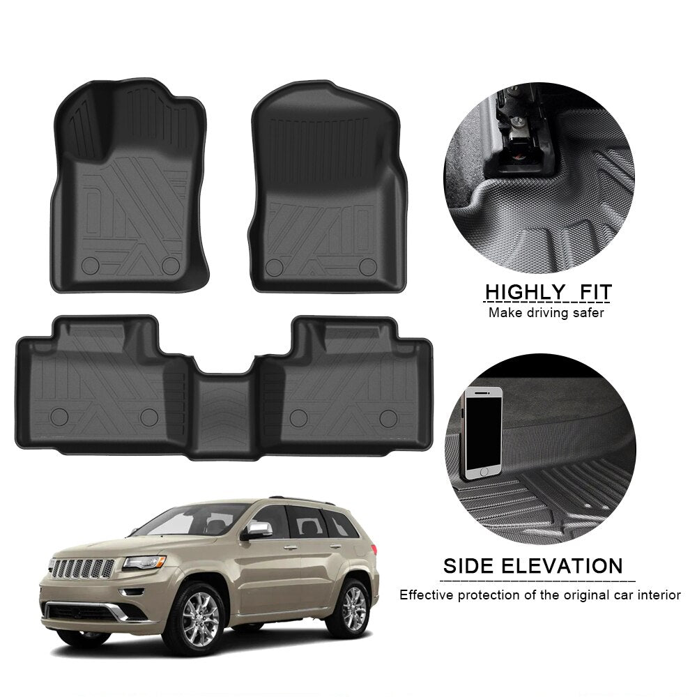 MUCHKEY TPE Car Floor Mats For Jeep Grand Cherokee 2011 2012 2013 2014 2015-2021(5seat) Rubber Auto Floor Liner Car Accessories