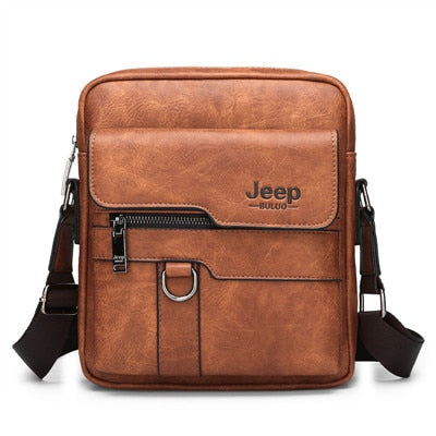 JEEP BULUO Man Leather Bag Shoulder Crossbody Bags For Men Cow Split Leather Male iPad Business Messenger Bag Drop Shipping