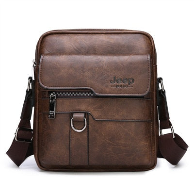 JEEP BULUO Man Leather Bag Shoulder Crossbody Bags For Men Cow Split Leather Male iPad Business Messenger Bag Drop Shipping