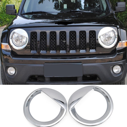 SHINEKA Chromium Styling ABS Car Exterior Head Light Lamp Decoration Cover Trim Stickers For Jeep Patriot 2011-2016 Accessories