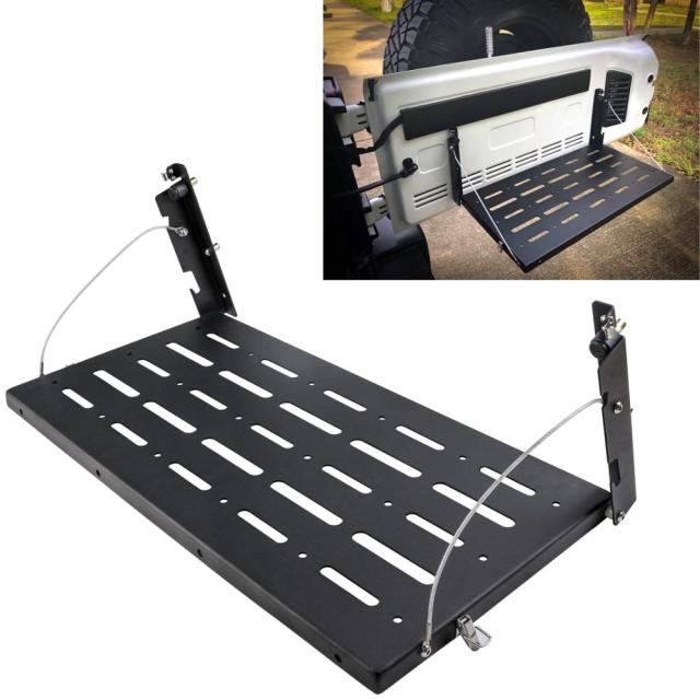 1Pc Tailgate Table Rear Door Foldable Shelf Storage Bracket Accessories Aluminum Off-Road Travel for Jeep Wrangler JL 2018-2019