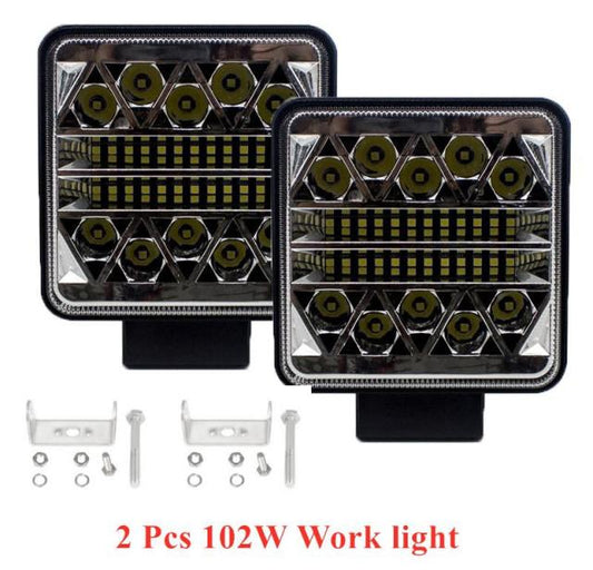 BECAR 102W LED Work Light for Tractors ATV SUV DC 12V/24V 34 Led Headlight Offroad Accessories Auto Led Lamp for Jeep