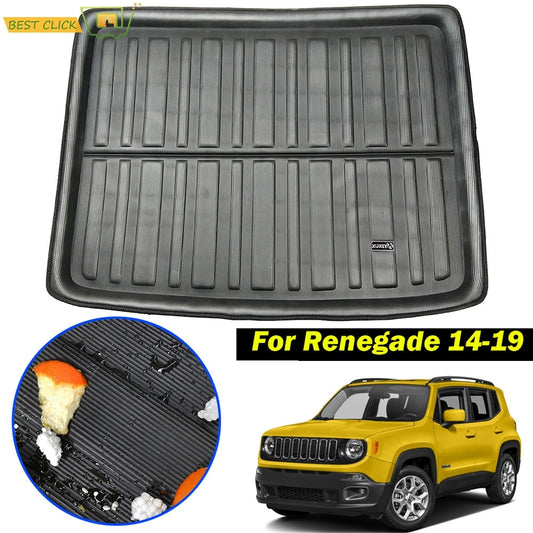 For Jeep Renegade 2014-2019 Interior Rear Trunk Boot Liner Cargo Mat Floor Carpet Tray Protector Waterproof Mats