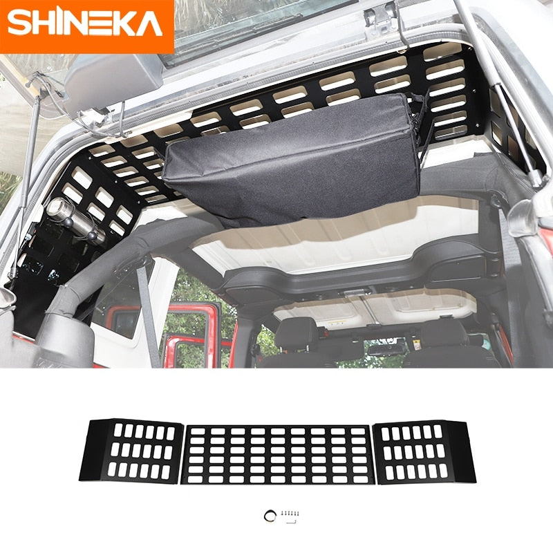 SHINEKA Car Trunk Expansion Storage Racks Cargo Luggage Multifunction Shelf 4 Doors Accessories For Jeep Wrangler JK 2007-2017
