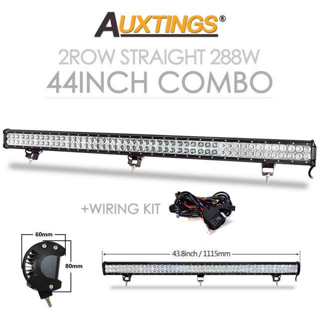 Auxtings 12'' 22'' 20inch 12V 24V offroad led light bar Spot Flood Combo 20'' 126W led Work Light for Jeep Car 4WD Truck SUV ATV