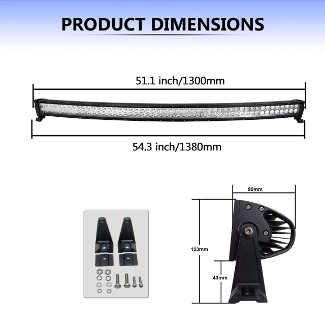 4x4 Truck Car Roof  22" 32" 42" 52" 50inch LED Light Bar For Jeep JK Dodge Chevy SUV Offroad 4WD Straight Curved LED Lightbar