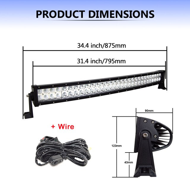 4x4 Truck Car Roof  22" 32" 42" 52" 50inch LED Light Bar For Jeep JK Dodge Chevy SUV Offroad 4WD Straight Curved LED Lightbar