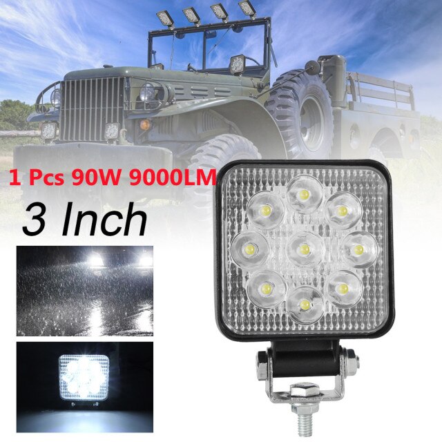140W 6000K 14000LM Circular LED Work Light  Waterproof Spotlight Headlight Bulbs for Off-Road Suv Boat 4X4 Jeep Truck Cars