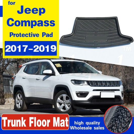 Car Tray Boot Liner Cargo Rear Trunk Cover Mat Boot Liner Floor Carpet Mud Non-slip Waterproof For Jeep Compass 2017 2018 2019