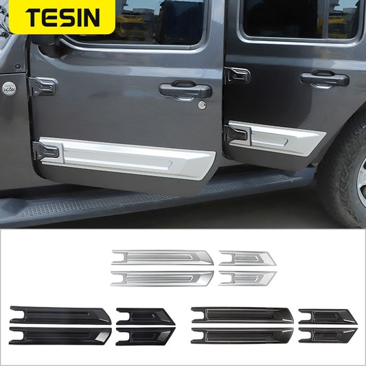 TESIN Car Door Anti-Scratch Guard Plate Decor Cover for Jeep Wrangler JL for Jeep Gladiator JT 2018 2019 2021 2020 Accessories