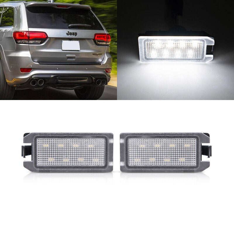 2x White Canbus SMD Led License Plate Lights Lamp For Jeep Grand Cherokee 14-20 Compass Patriot 14-17 For Dodge Viper 13-17