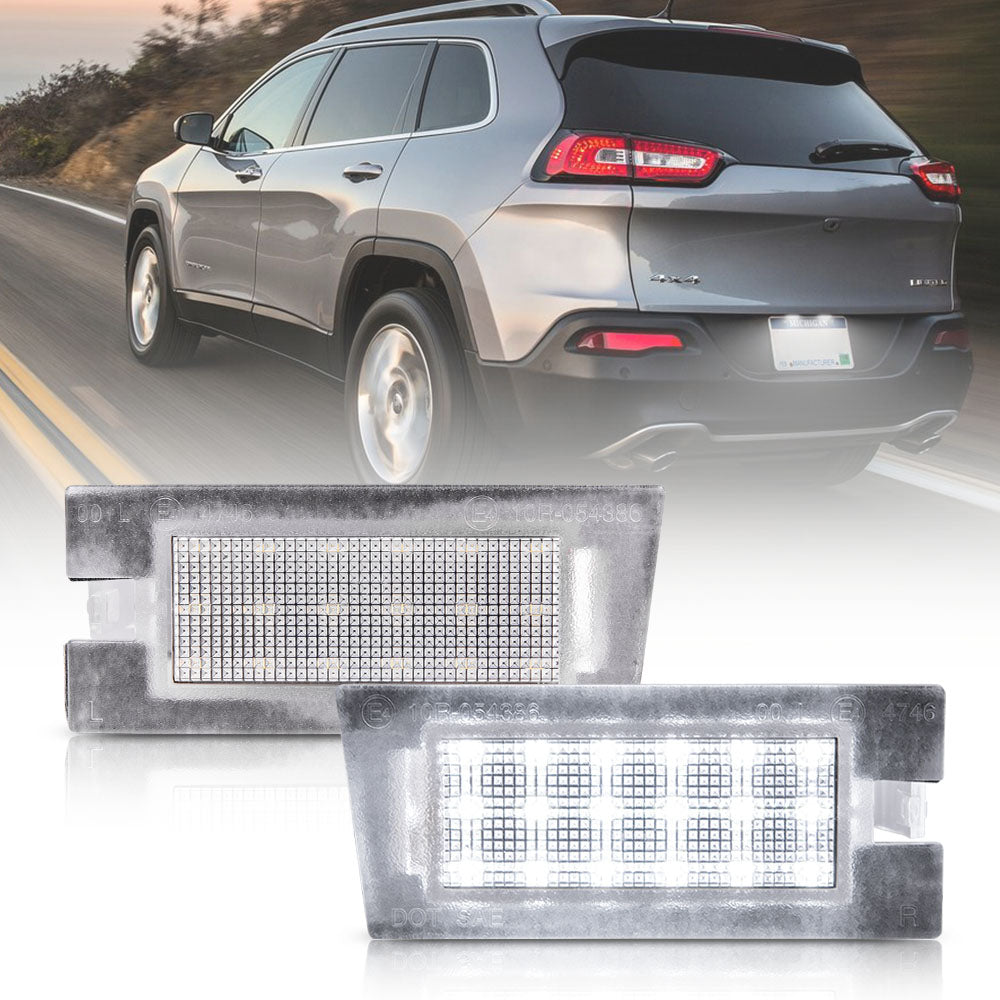 2Pcs/Set LED Number License Plate Light Lamp for Jeep Cherokee KL 2014--Up Led Car Tail Lamps