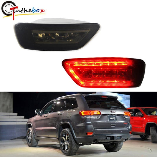 Smoke Lens Rear Fog Light Kit w/LED Bulbs, Rear Foglamps, Wirings For 2011-up Jeep Grand Cherokee WK2, Compass and Dodge Journey
