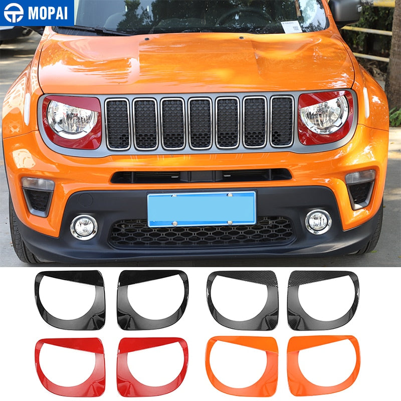 MOPAI Lamp Hoods for Jeep Renegade 2019+ Car Head Light Lamp Decoration Cover Accessories for Jeep Renegade 2019+