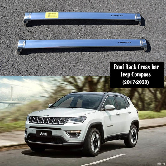 Stainless steel Roof Rack For  Jeep Compass 2017-2020 Rails Bar Luggage Carrier Bars top Cross bar Rack Rail Boxes