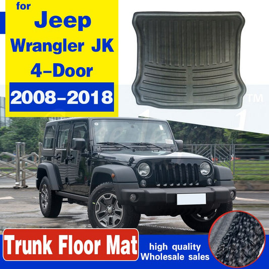 For Jeep Wrangler JK 2008-2018 4-Door Boot Mat Rear Trunk Liner Cargo Floor Tray Carpet Guard Protector Trunk mat Accessories