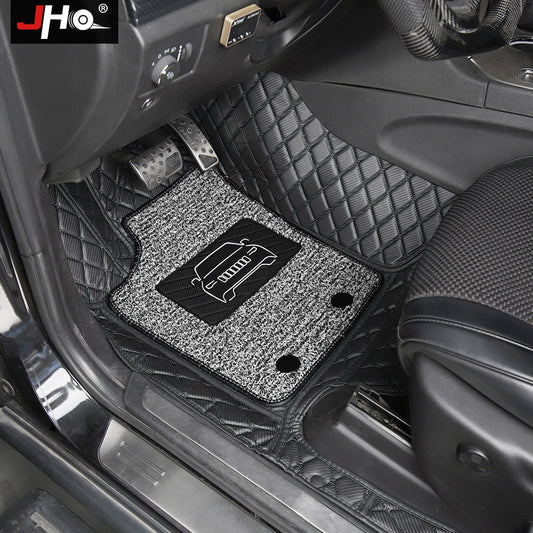JHO Double Layer Wire Floor Mat Carpet Cover For Jeep Grand Cherokee 2011-2020 2019 2018 2017 2016 2015 2014 WK2 Car Accessories
