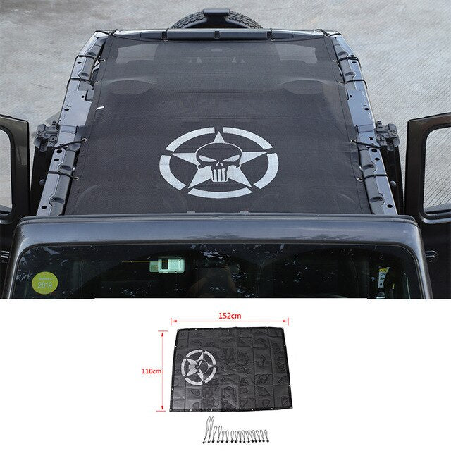 Sansour Car Top Sunshade Cover for Jeep Wrangler JL Car Roof Anti UV Sun Insulation Net for Jeep Wrangler 2018+ Accessories