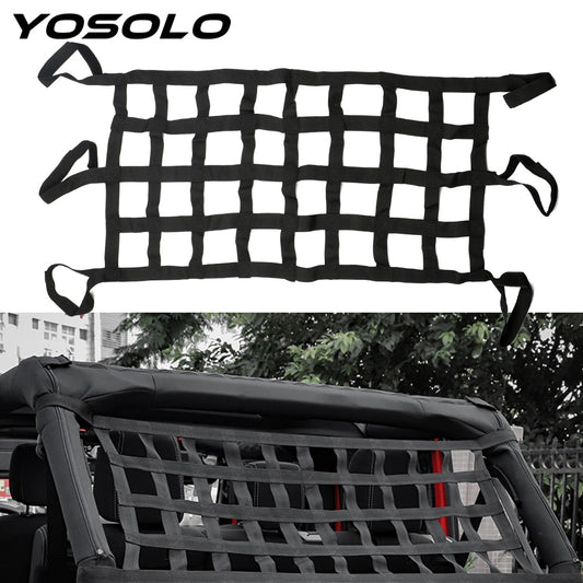 YOSOLO Mesh Cargo Net Multifunction Car Roof Storage Net For Jeep Wrangler Retrofit accessories Tail Box Net
