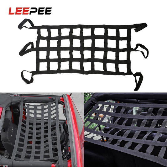 LEEPEE Mesh Cargo Net Retrofit accessories Tail Box Net For Jeep Wrangler Multifunction Car Roof Storage Net