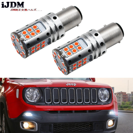 iJDM Canbus Error Free 1157 LED P21/5W BAY15d Daytime Running Light DRL Bulbs For 2015-up Jeep Renegade/ White Red Ice blue