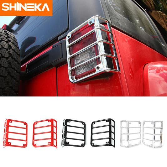 SHINEKA Iron Tail light  Mount Bracket Protect Cover Guards Rear Tail Lamp Cover for Jeep Wrangler JK 2007+ 4x4 Offroad